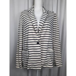 Old Navy Ivory Navy Blue striped jacket